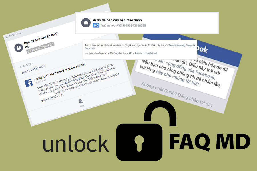 Hướng dẫn mở khóa tài khoản Facebook bị báo cáo mạo danh - FAQ MD