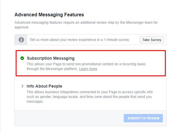 Hướng dẫn xin quyền Subscription Messaging để Remarketing inbox vơi Abit