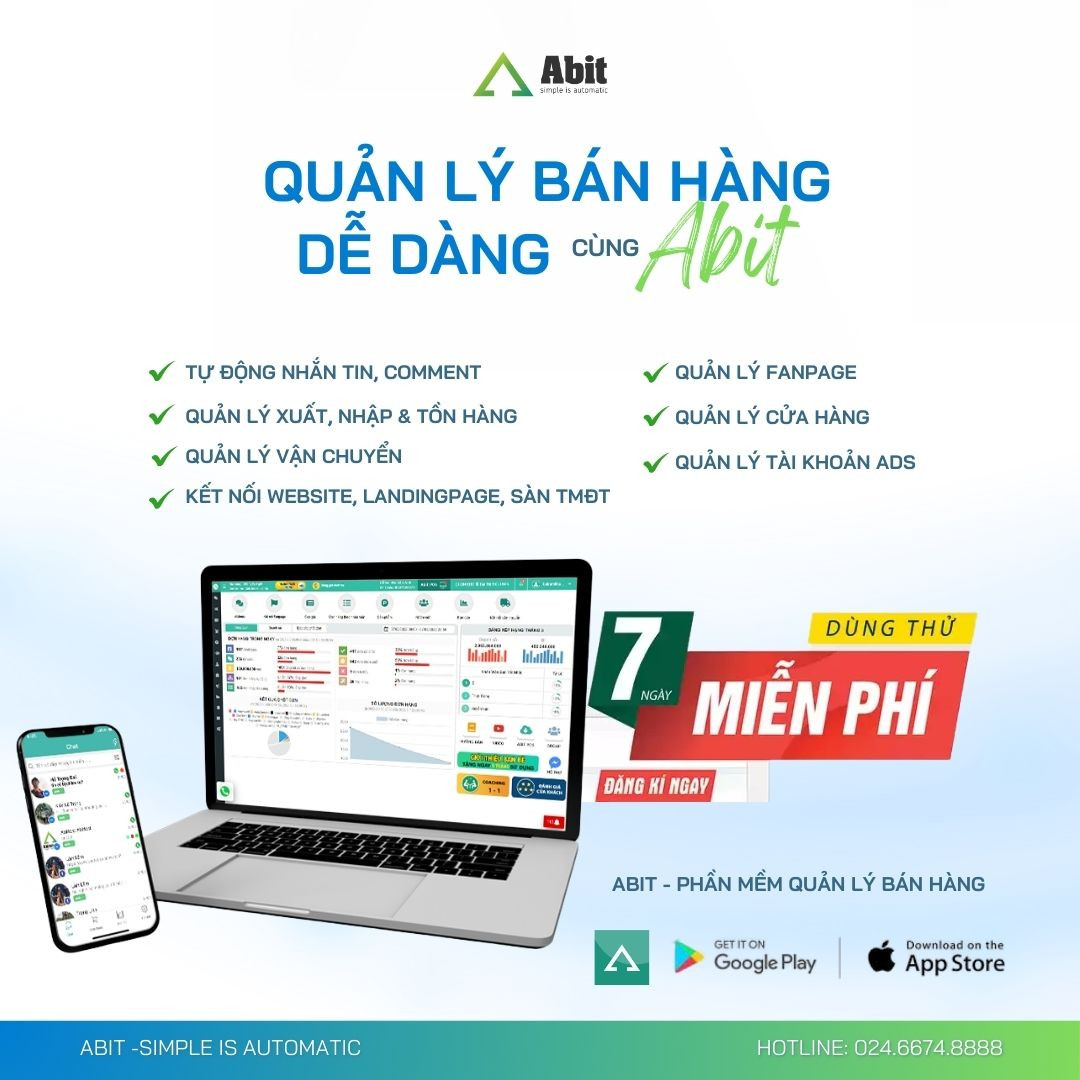 Miễn phí dùng thử phần mềm quản lý bán hàng Abit